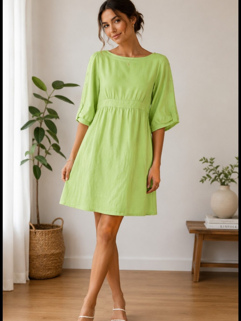 BCBGMaxAzria Lime Green Summer Dress